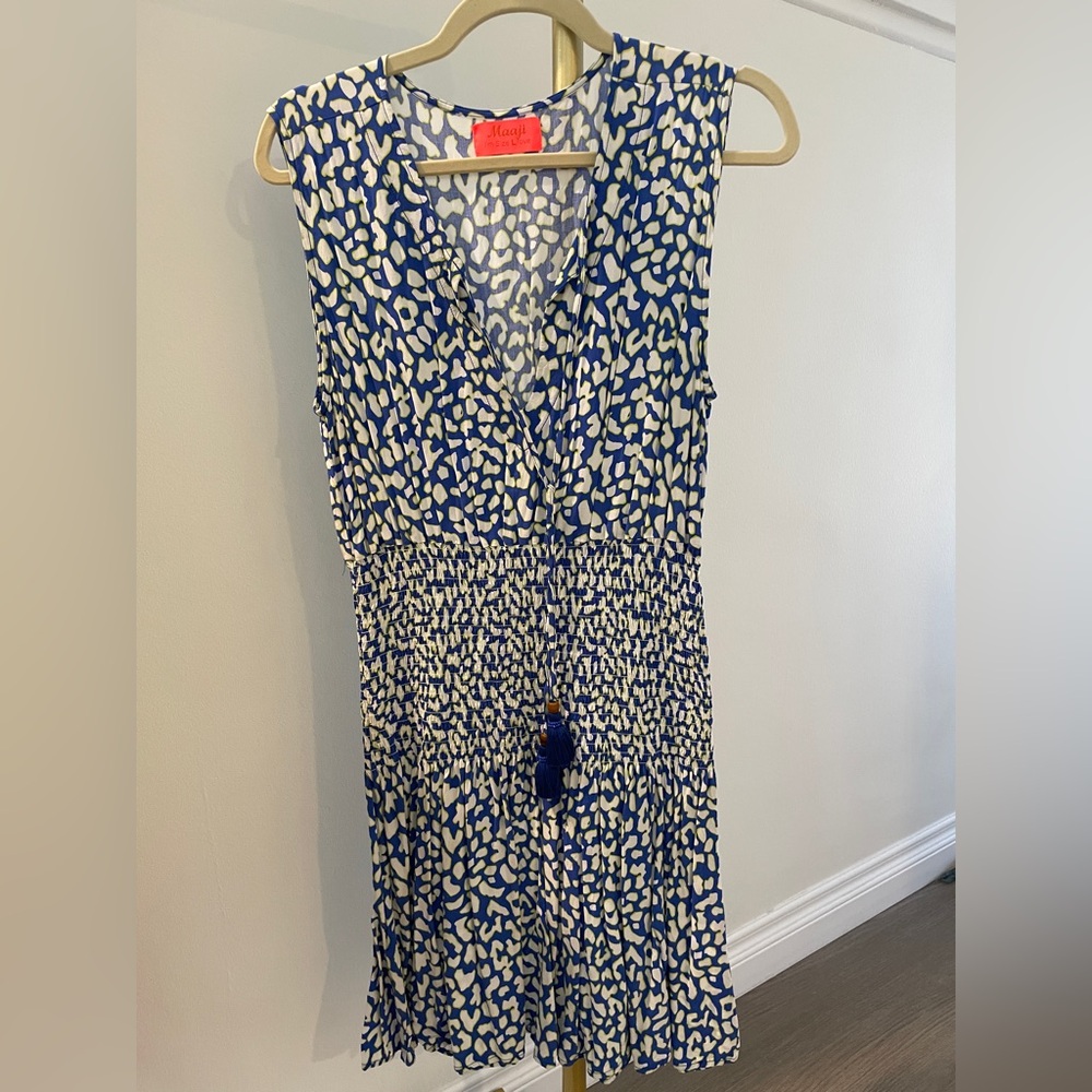 Maaji Blue and Cream Mini Dress